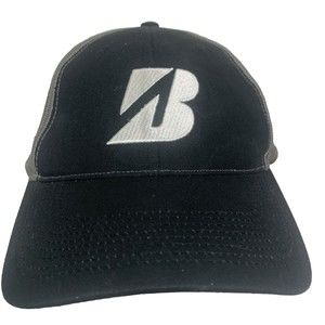 Bridgestone Golf B330 Hat Cap - Adjustable Strap - Black / Silver